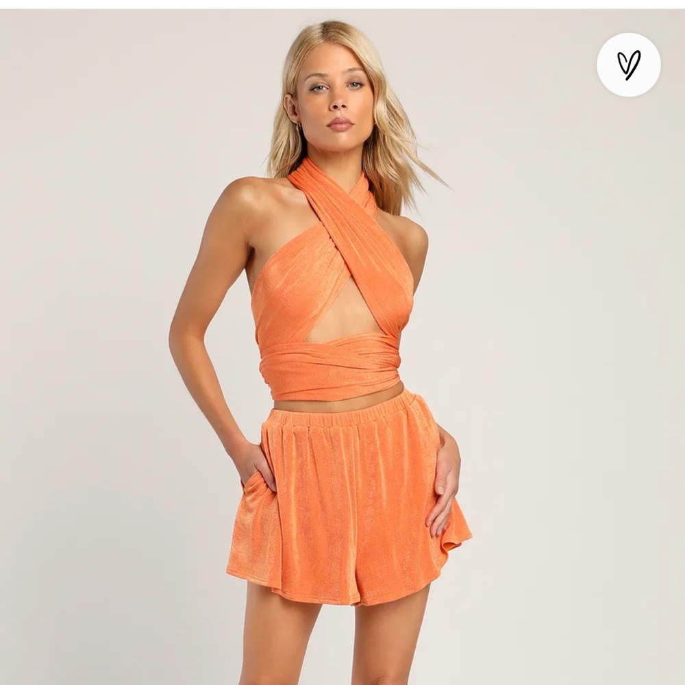 Lulus Two Piece Set Orange Small